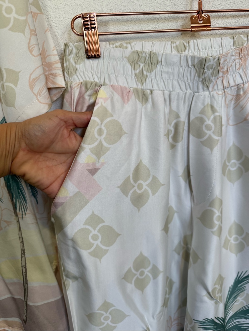 Vintage Havana Paradise Print 2 Piece Set Tropical Lounge Pajama Set S - Picture 6 of 13